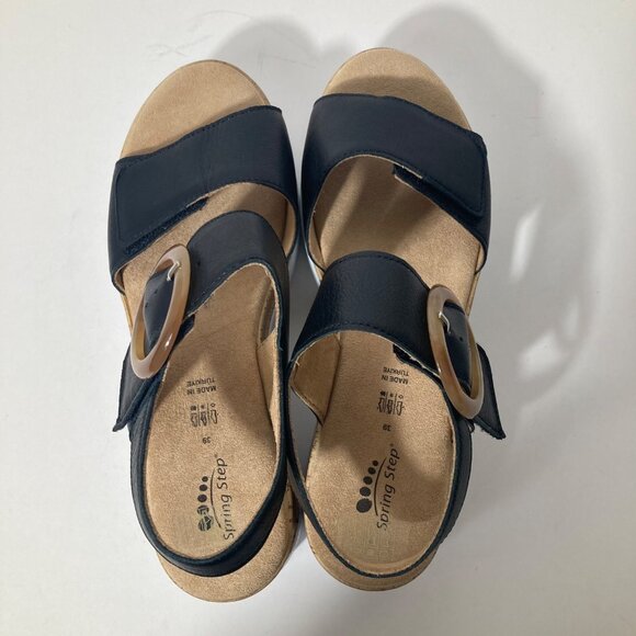 Womens Spring Step Abarah Leather Sandals Black 39 8/8.5 NWOT - Picture 4 of 11